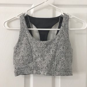 Gymshark Fleur Texture Charcoal Marl Sports Bra